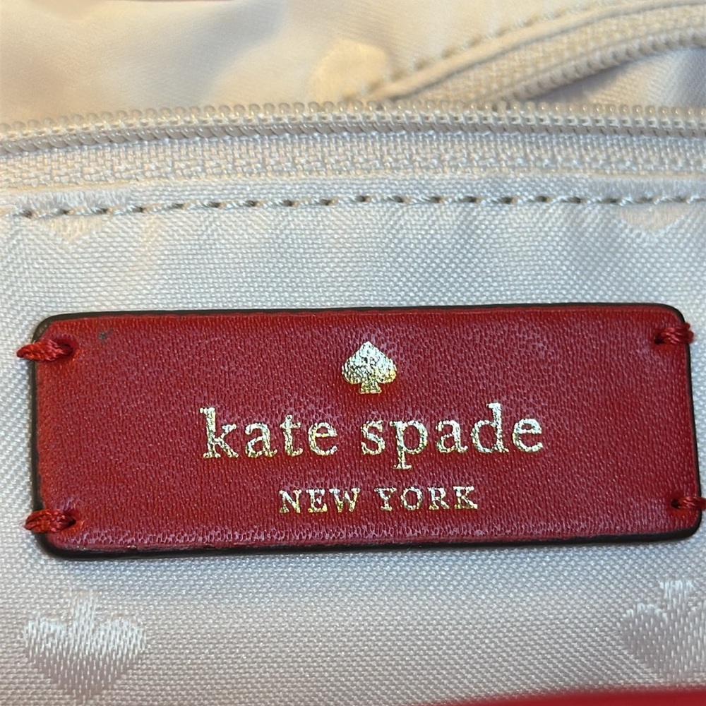 Kate Spade Carley Flap Red Backpack Nylon Red Leather Details - Picture 11 of 14